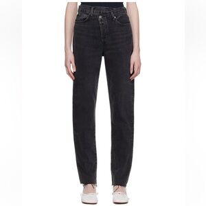 AGOLDE Frayed Hem Black Jeans